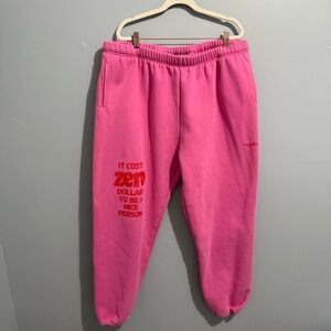 The Mayfair Group It Costs $0.00 To Be A Nice Person® Pink Sweatpants Size XXL